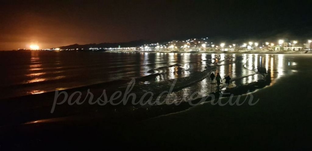 شب در بندر تاریخی سیراف